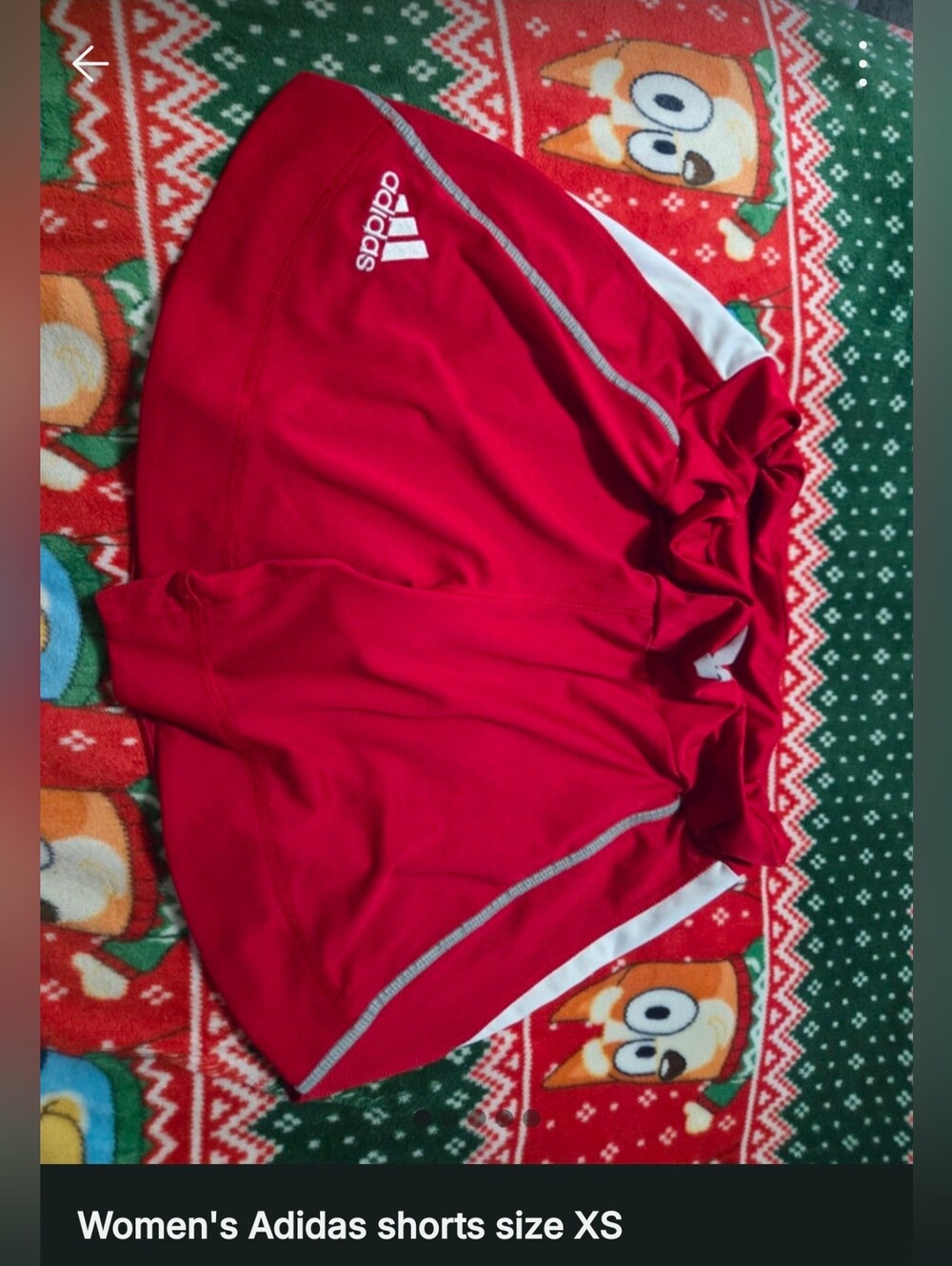 adidas Red Youth Athletic Shorts with White Trim XS